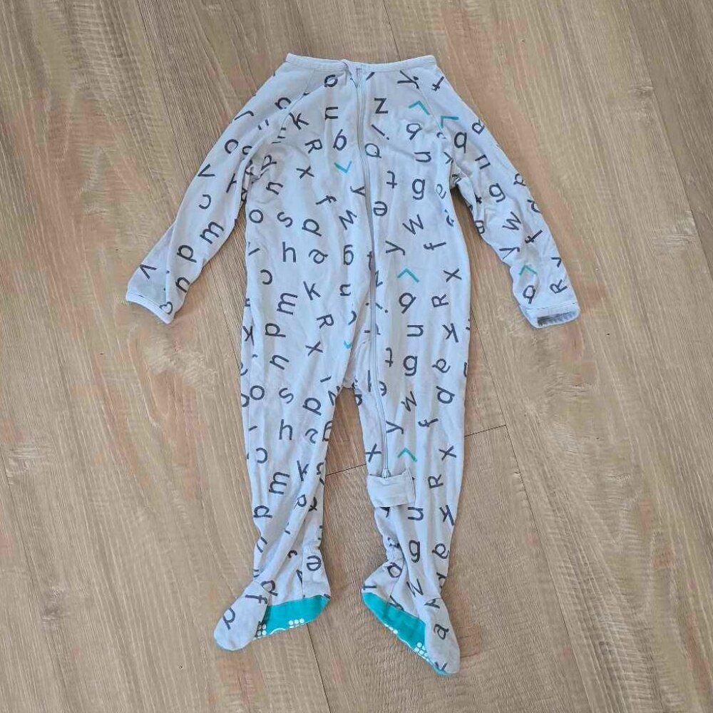 Lark Adventurewear UNISEX ALPHABET Bamboo Zip Sleeper - No Slip Footie Pajamas